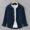 New Spring and Summer Cotton and Linen Long-sleeved Shirt Men's Solid Color Simple Loose Versatile Casual Shirt Linen