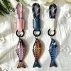Realistic Bait Key Ring Multi-jointed Fishing Lure Keychain, Artificial Swimbait with Braided Rope, Rope Vintage Fish Keychain Pendant Charm, Gift for