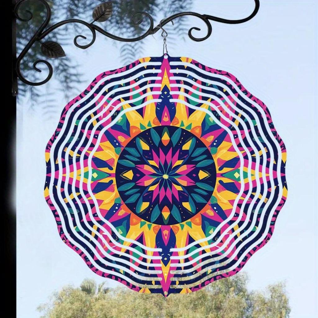 Lebensfrohes Metall-Windspiel mit rotierendem Spiraldesign Keine Batterie erforderlich Einfach zu installieren 360-Grad-Haken zur Dekoration von Garten, Balkon, Hof