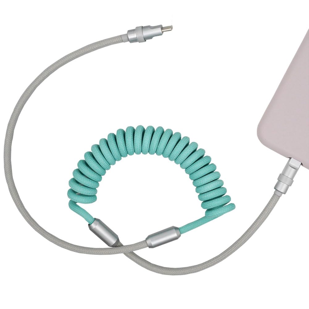 

USB Lightning Charging Charger for to with iPhone 15 and Green x Cable, Cable, Type-C Cable, iPhone, iPad, Android, Smartphone, Spiral, Short,