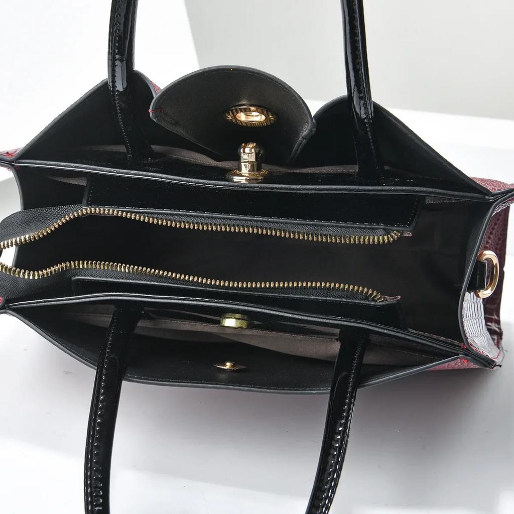 Classic Retro Crossbody Bag Fashionable Large Capacity Women's Handbag Crocodile Pattern Shoulder Bag Commuting Tote Bag Women