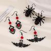 Gothic Bat & Spider Earrings: Retro Halloween Style