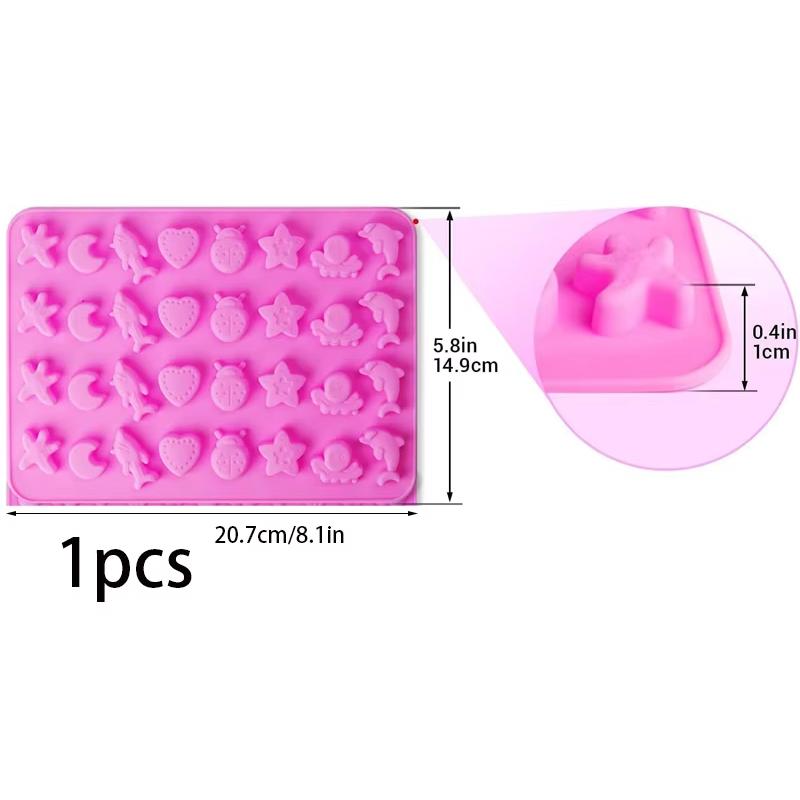 1pcs Fruits  Dinosaurs  Gummy Bears Shapes Candy Mini Silicone Mould  Soft Jelly Moulds  Candy Baking Moulds Non-Stick Food Mou
