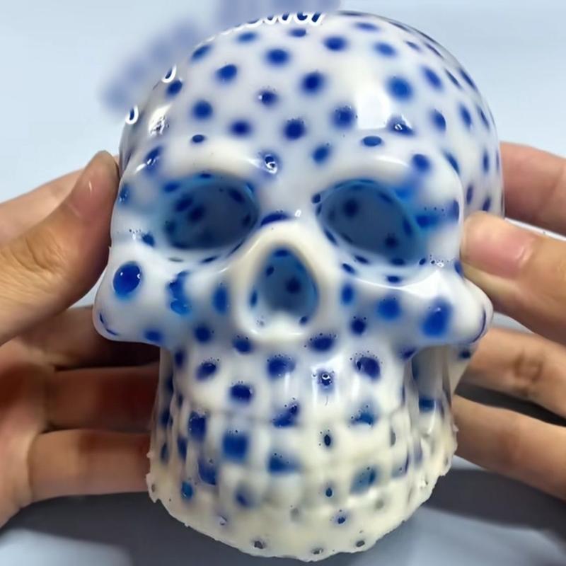 Novelty Funny Halloween Horror Skull Creative Gameplay Squeeze Acne Relief Squeeze Irritability Stress Relief Toys Holiday Gifts