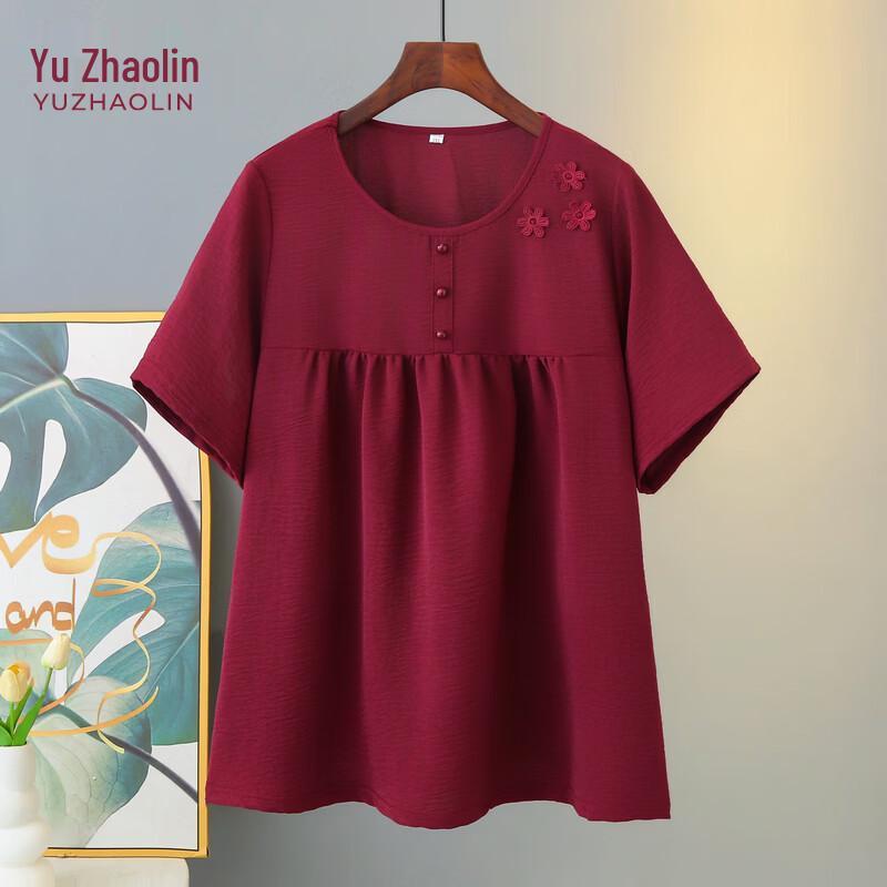 

YUZHAOLIN Women s Plus Size Loose Fit Floral Short Sleeve Top 8XL
