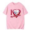 I Love My Boyfriend Print Funny T-shirt Girl Animal Y2K Fashion 90S Print Tops Tee Gril Black White Clothes,Drop Ship