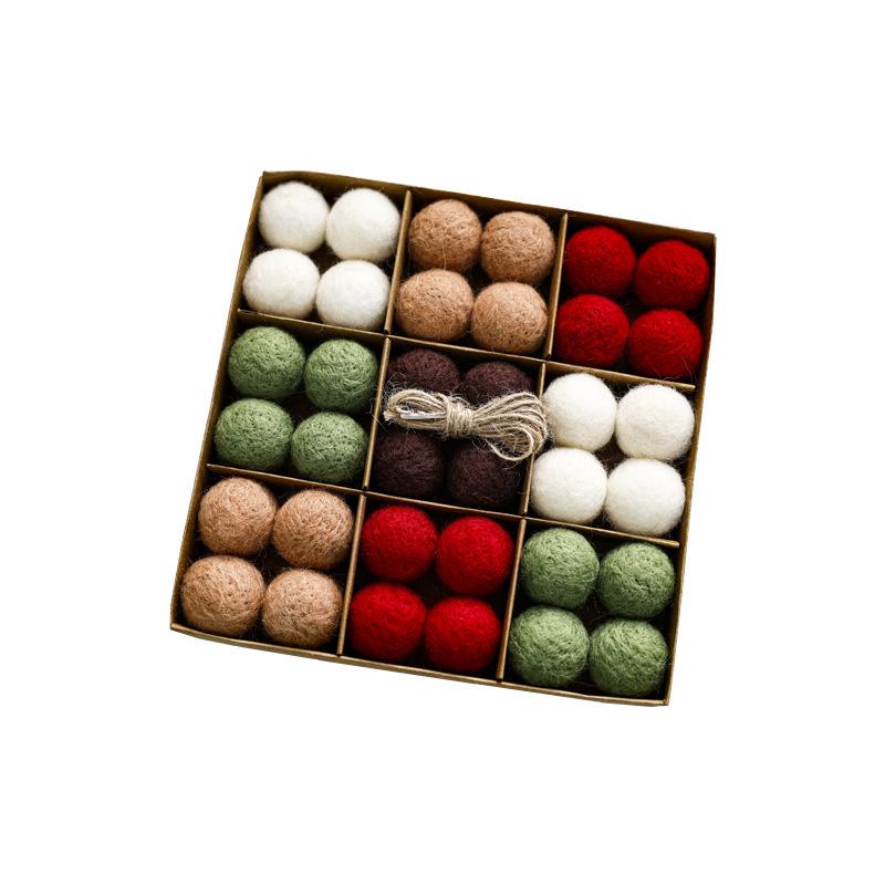 Christmas Ornament Set: Flocked & Painted Hanging Balls In Gift Box for Tree Decoration