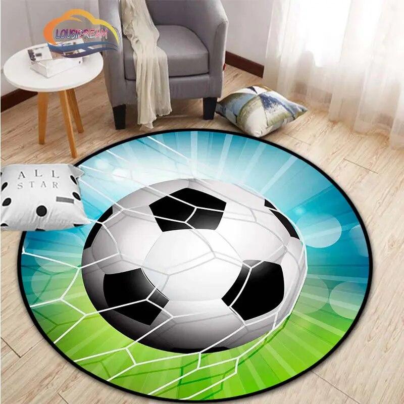 Εικόνες ποδοσφαίρου χαλί κινουμένων σχεδίων ποδοσφαίρου διακόσμηση σαλονιού στρογγυλή καρέκλα κρεβατιού χαλάκι σπίτι πόρτα εισόδου παιδιά