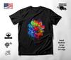 Colorful Flowers Neon Graphic T-Shirt Black Unisex S-2XL