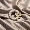 Elegant Women's Pearl Bow Brooch - Japanese & Korean Anti-Exposure Pin 