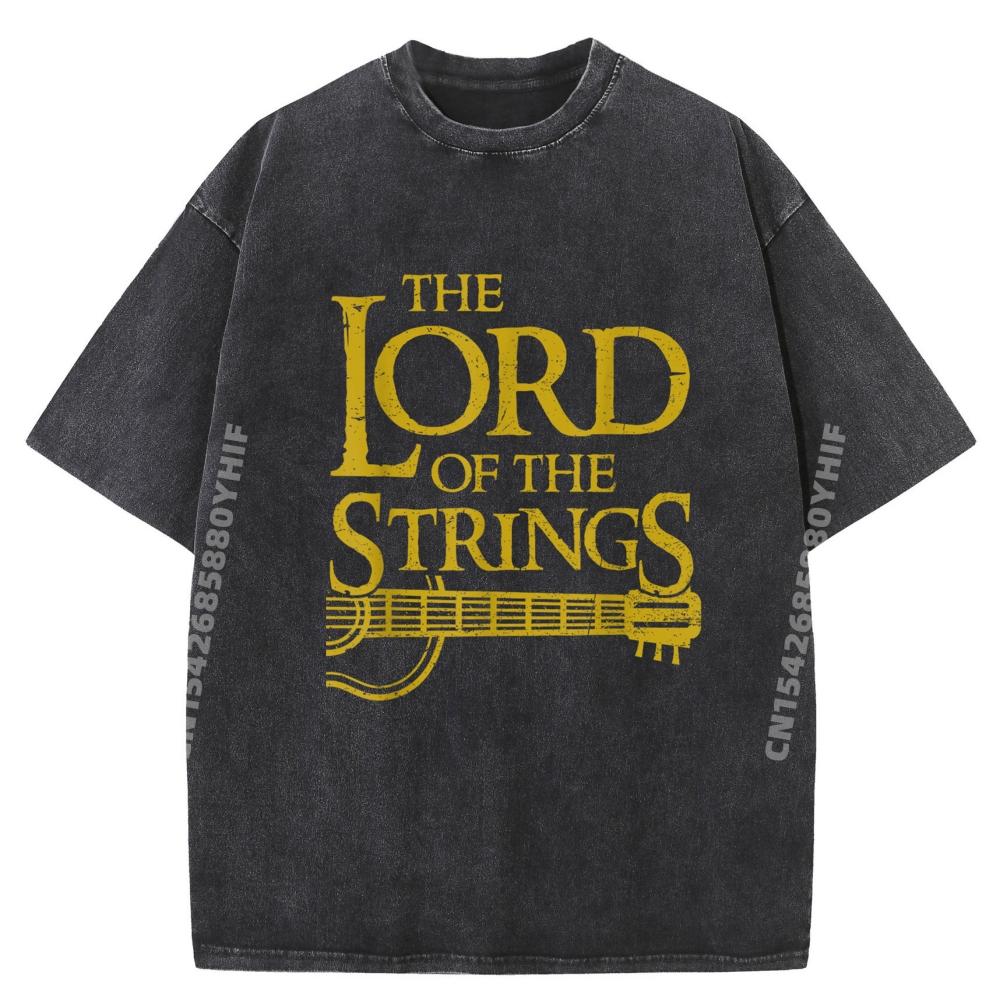 Funny Lord Strings Music Instrument Guitar Player Guitarist Wholesale Tshirts 100 Pcs Youth T-Shirt Washed Printing