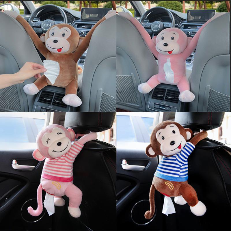 Cartoon Capybara Car Tissue Box - Seat Back Hanging Style Interior Decoration