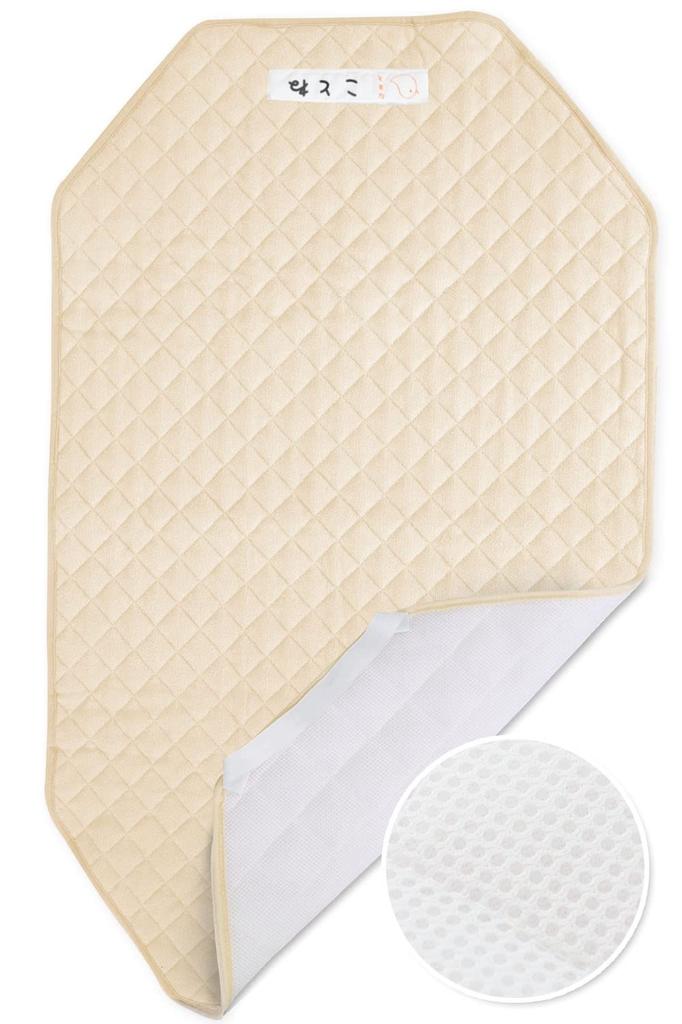 Keratta Cot Cover for Soft Quilted Mesh Name Elastic Corners Daycare, Naptime, Fill, 100% Cotton, Backing, Label, (60x101cm, d. Beige)