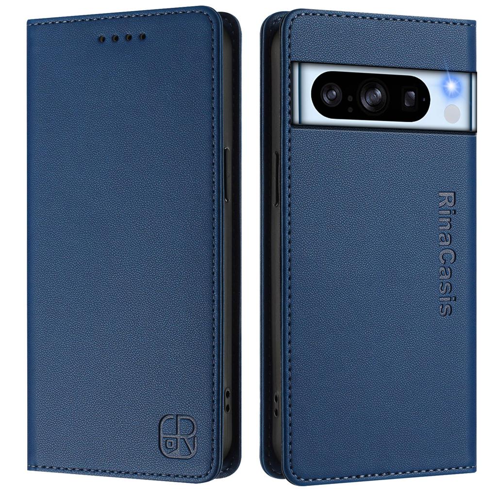 For Google Pixel 8 Pro Leather Case RINACASIS RC01 Phone Cover with RFID Blocking Wallet Stand