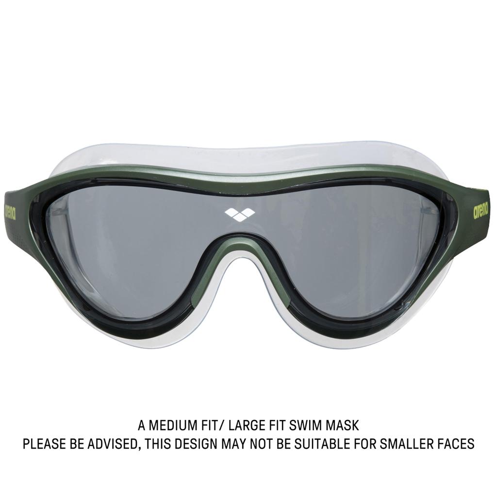 Arena The One Mask Swim Goggles for Men and Lens Women, Smoke/Deep Green, Non-Mirror