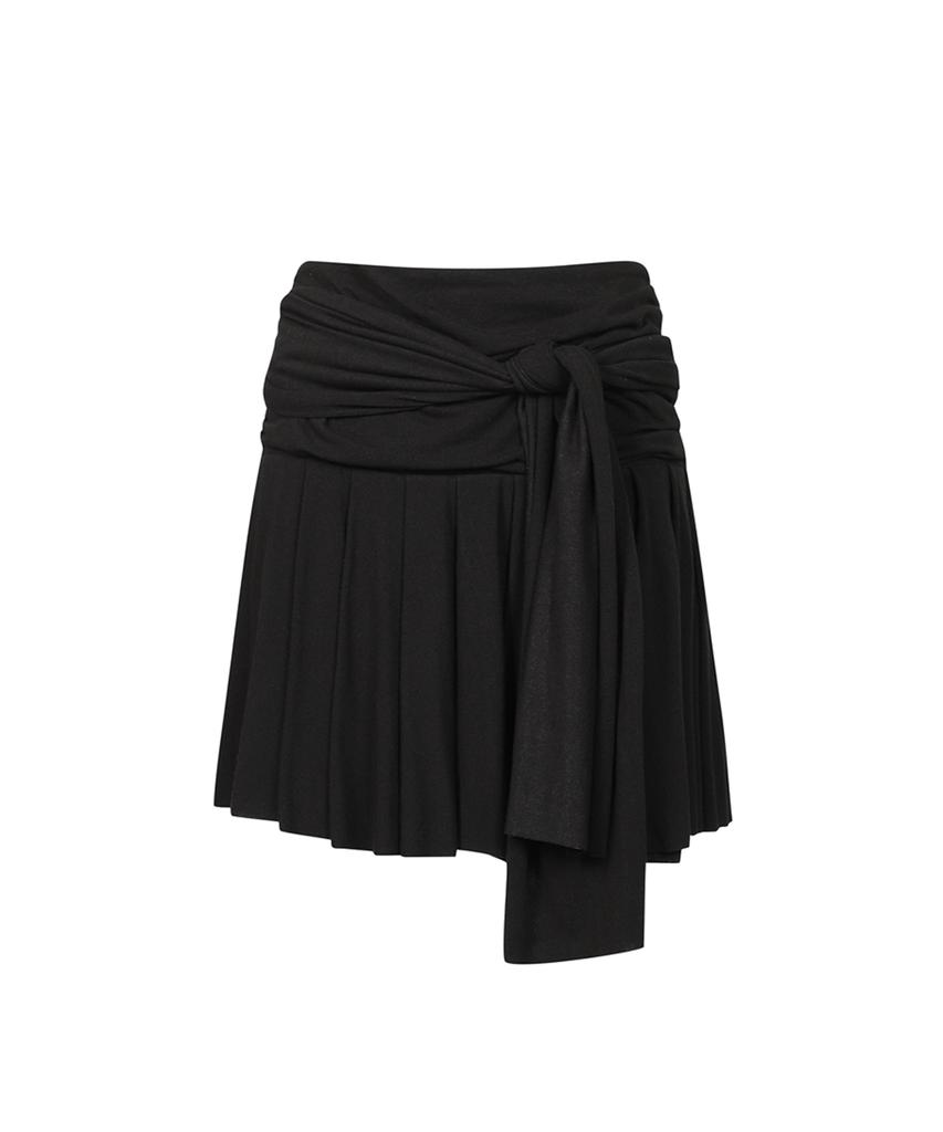 Three To Eighty Ribbon Knotted Mini Skirt Black