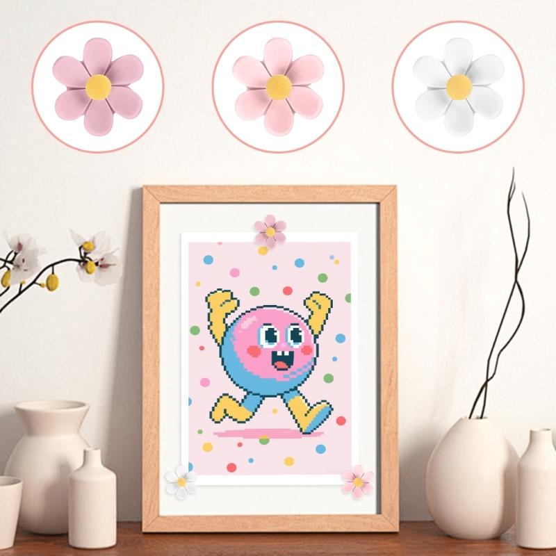 10/20/30Pcs Flower Head Push Pins Cork Notice Board Thumb Tacks for Office Bulletin Board Display Picture Note Memos