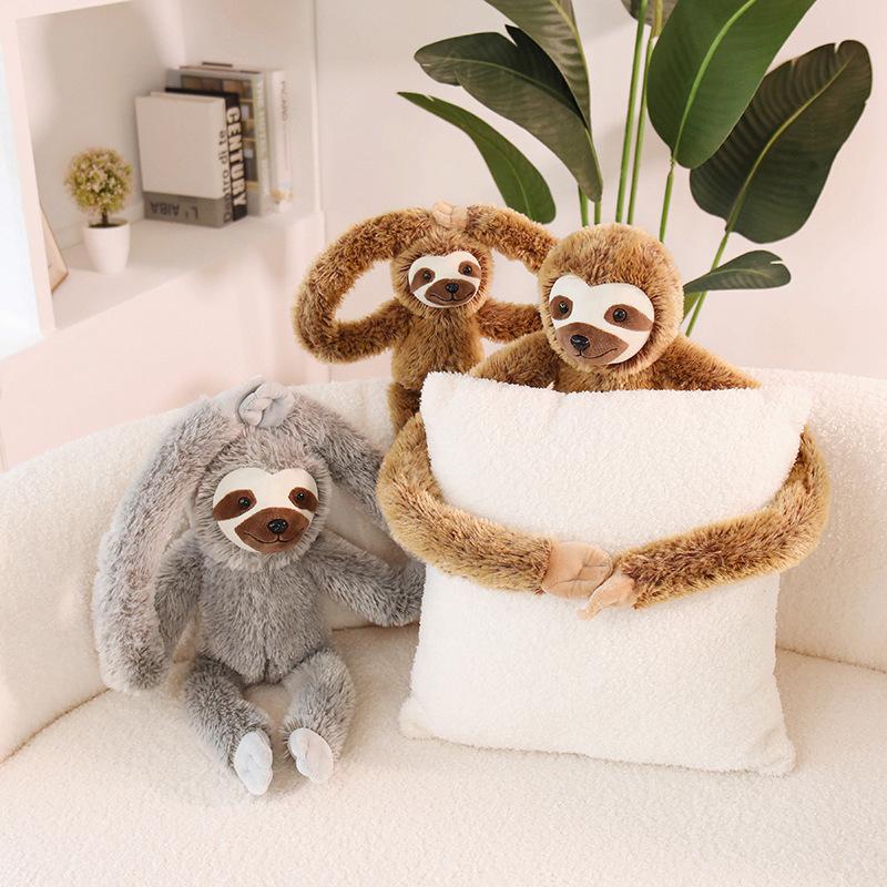 50/77Cm Long Arms Hug Sloth Plush Toy Stuffed Fuzzy Animal Grey Brown Companion Friend Man Gift
