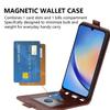 Pionowe etui z klapką do Samsung Galaxy A34 5G, Skórzane etui z teksturą Crazy Horse i miejscem na karty