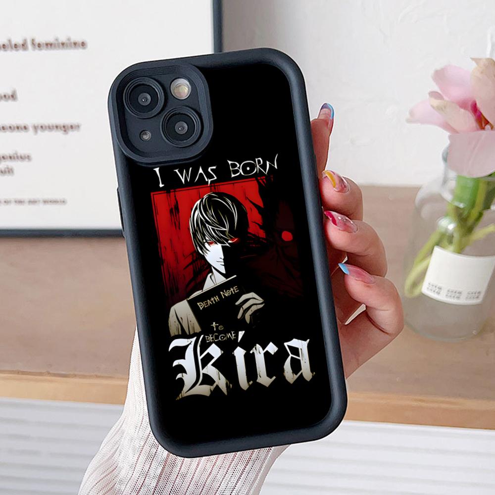 Death Note Kira Light Mobile Phone Case for iPhone 17 16 15 14 13 12 11 Air Pro Max Plus Thicken TPU Colorful Cover Cover Luxury