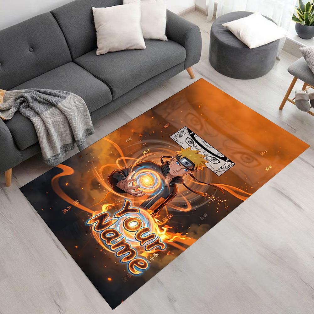 Naruto Character Customize Text Floor Rug Office Rug Suitable for Study Room Decorate Room Kitchen Playrooms Anti-slip Rug Anime Office Decor