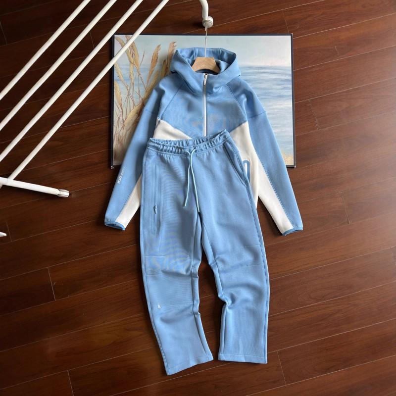 2026 NOCTA Air Layer Color Block Tracksuit Womens Long Sleeve Hooded Sport Set