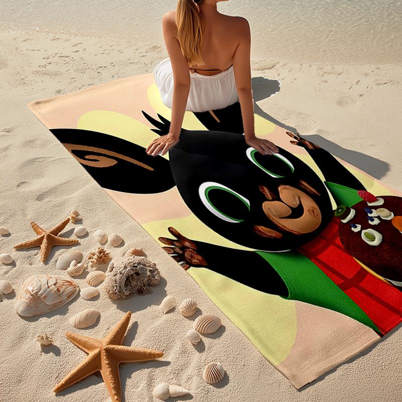 Bing Bunny Fashion Beach Towel: Ideal for Summer Adventures Soft, Absorbent and Quick Drying Suitable for Swimming and Bathing