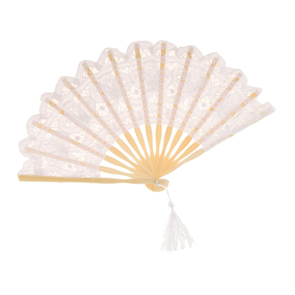 Deluxe Lace Folding Fan Chinese Style Hand Fan for Performance Prop Party Decoration and Elegant Event Gift