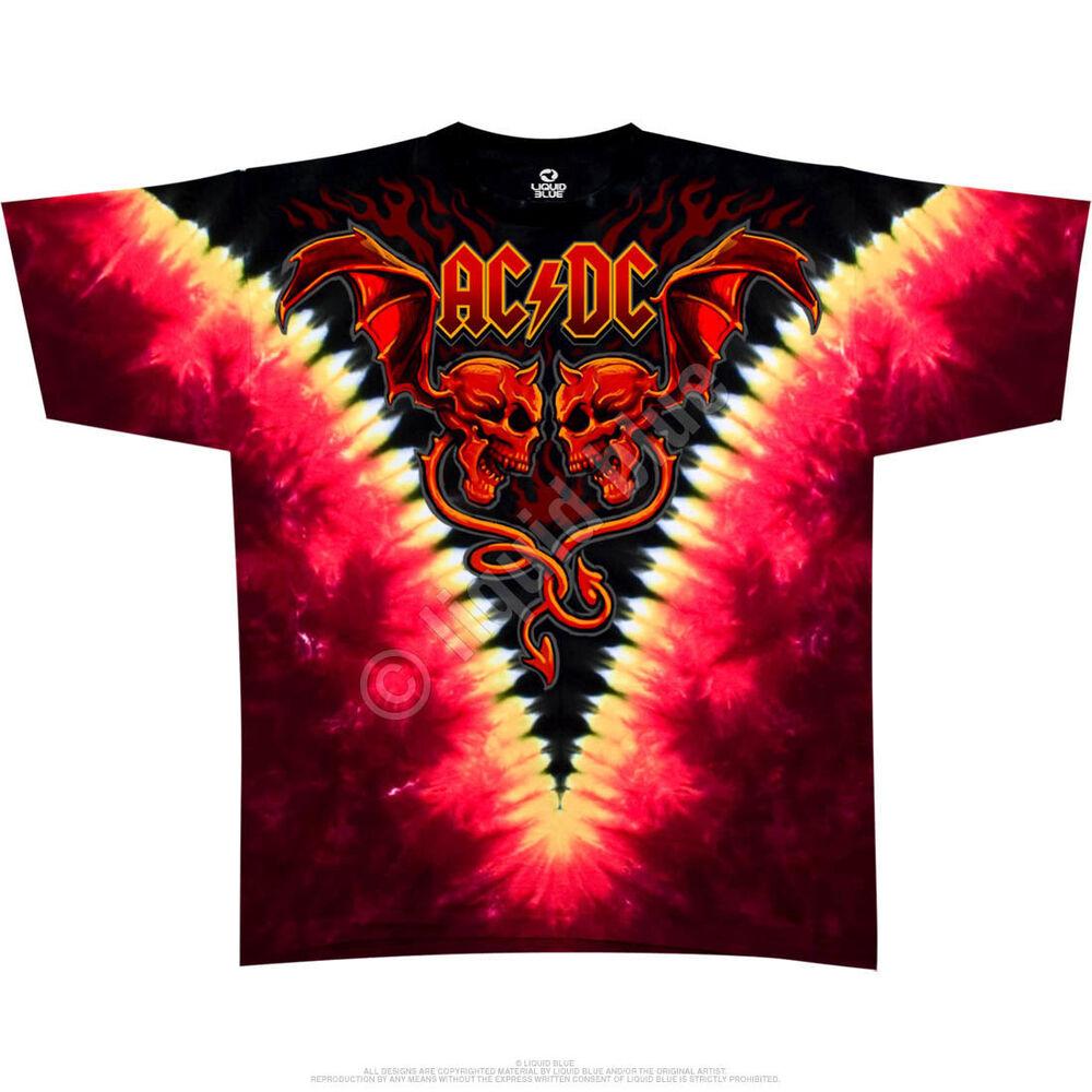 

Футболка унисекс Ac Dc Evil Wings Skulls Tie Dye Angus Devil Hell S