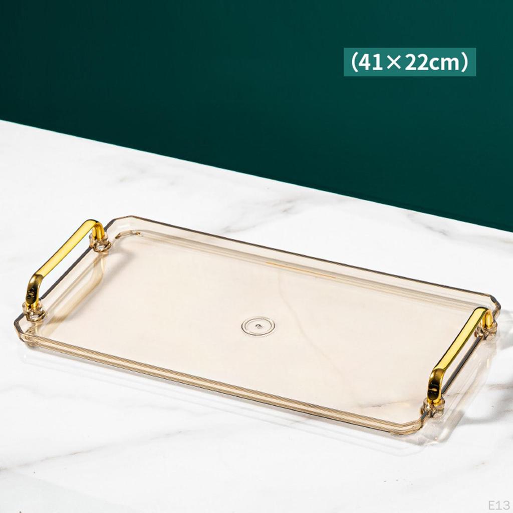 Tray with Handles,Non Slip Platters,Plastic Restaurant Serving Tray, for Parties Coffee Table Home