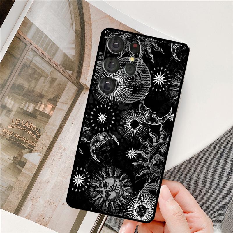 Crescent Moon Sun Phone Case For Samsung Galaxy S25 Ultra S9 S10 S20 S22 S21 Plus S23 FE S24 Ultra Full Cover