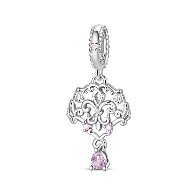 Copper Plated Magic Mirror Princess Angel Pink Charm Beads Suitable Fit Panoriginal Bracelet Exquisite Diy Jewelry