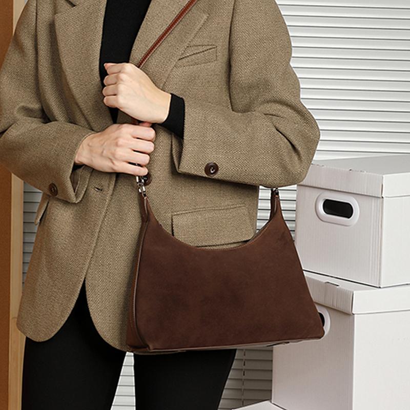 Store skuldervesker i ekte skinn til armhuler for kvinner, vinterdesigner, crossbody-vesker for kvinner, håndvesker