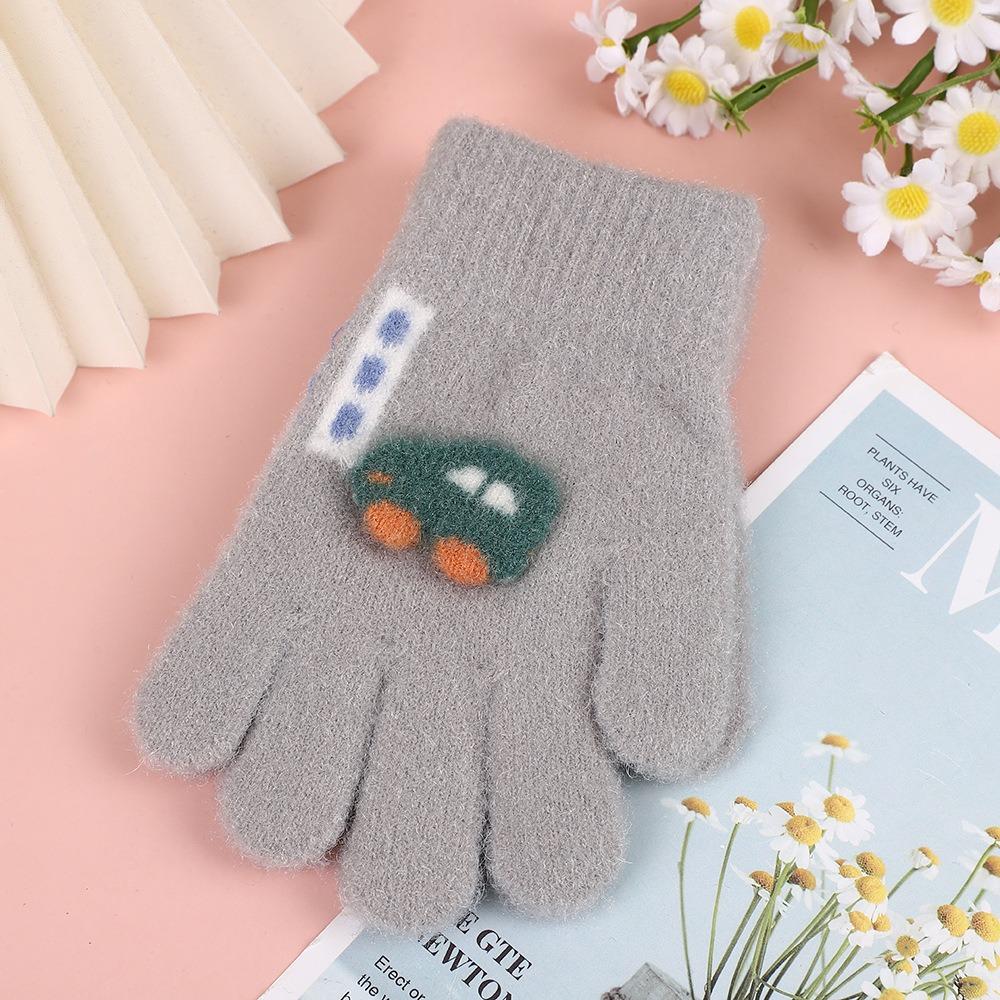 Coldproof Children Gloves Warm Knitted Mittens Durable Winter Plush Gloves  For 2-5 Years Kids