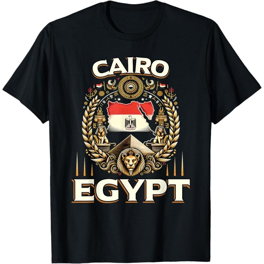Cairo Souvenir Egypt Flag Pharaoh Pyramid Egyptian T-Shirt