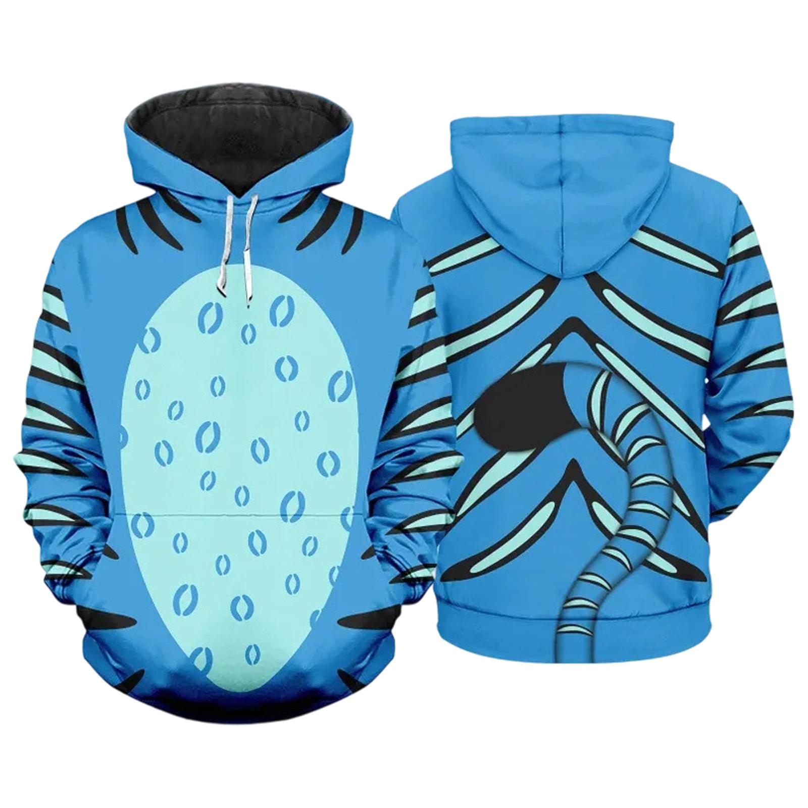 

Детский повседневный пуловер с круглым вырезом и принтом, с длинными рукавами и капюшоном 120 синий