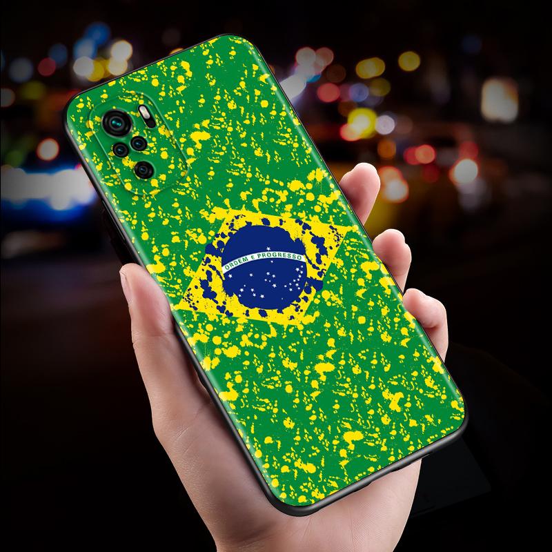 Brazil Brazilian flags Silicone Cover For Xiaomi Redmi Note 10S 10 9 9S 9T 8T 8 7 6 5 Pro Max 5A 4X 4 5G Soft Phone Case