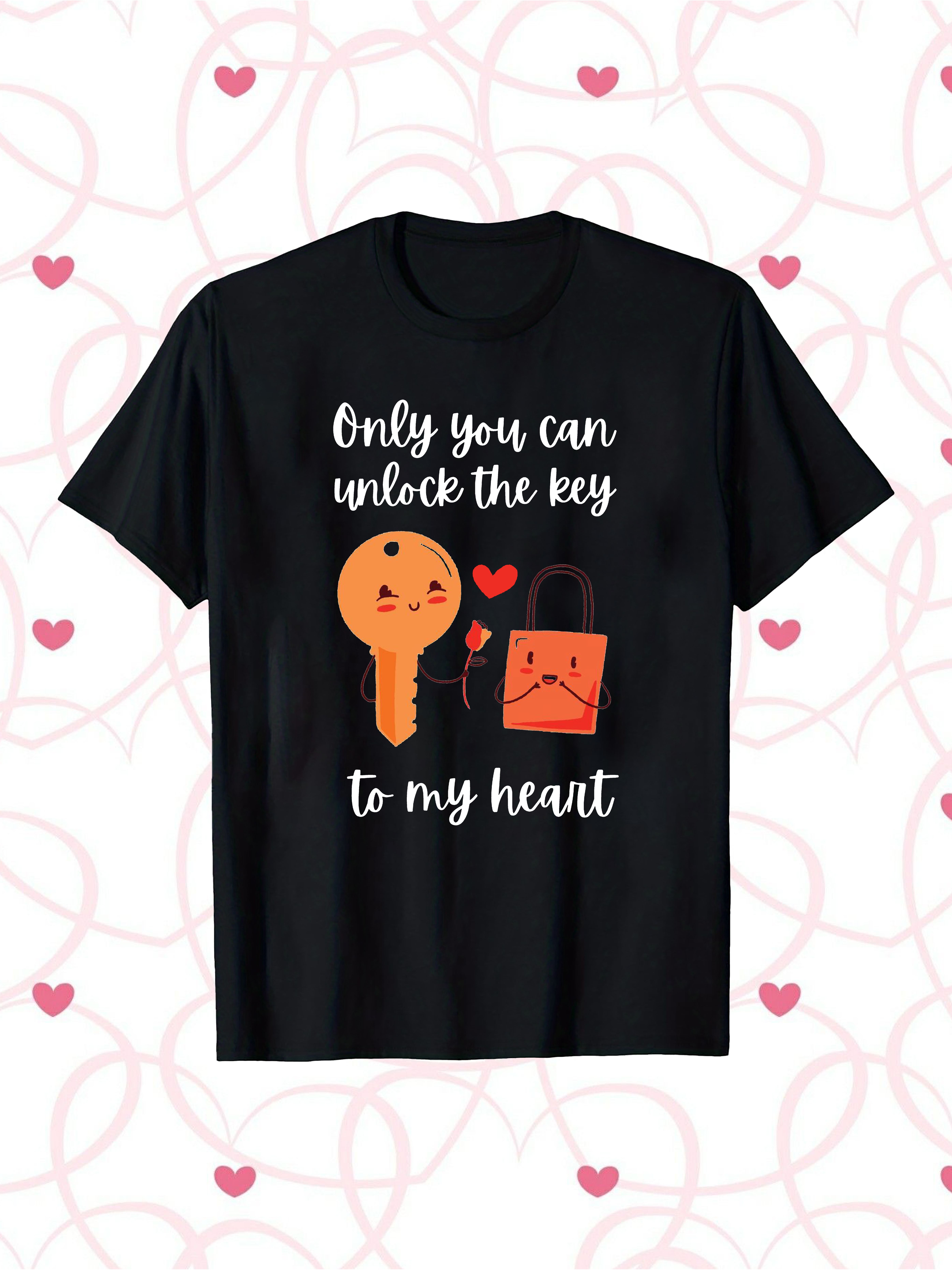 

Men s Summer Short-Sleeve T-Shirt Only You Can Unlock the Key to My Heart - Humorous Relationship Status Design L