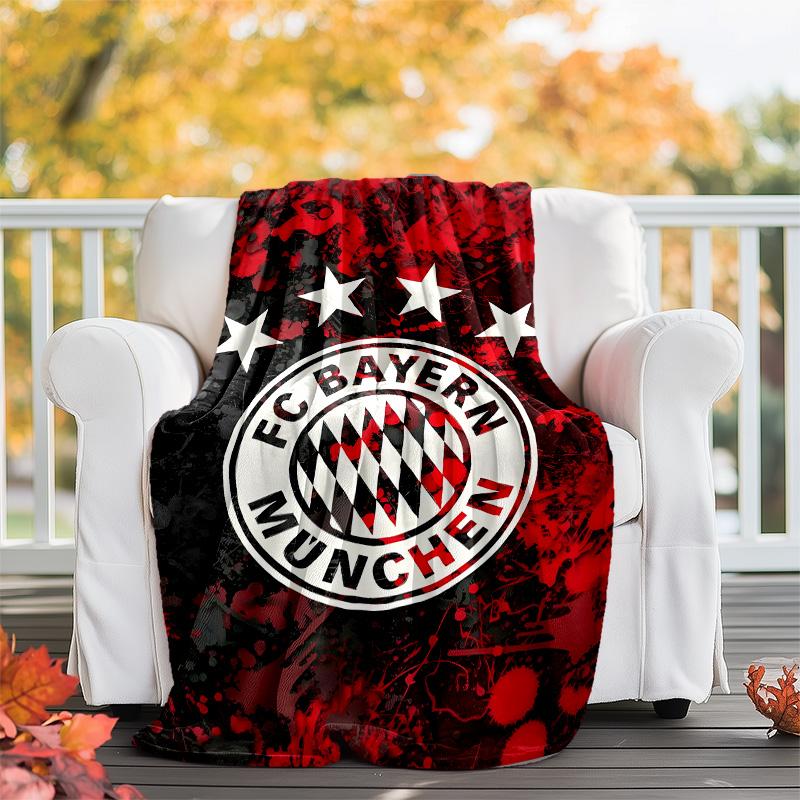 1pc B-Bayern Munich (6) Theme Blanket - Digital Print, Polyester, Cozy for All Seasons, Perfect for Outdoor, and Travel