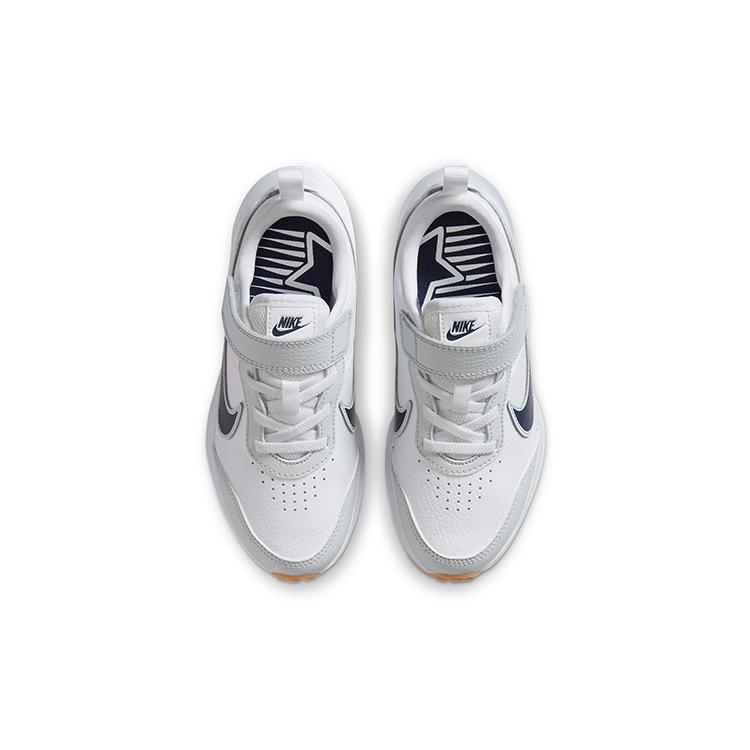 Nike Varsity Leather Hook and loop Low top Sports Casual Shoes Gray Black Children Aged 3 7 Years Old CN9393-100