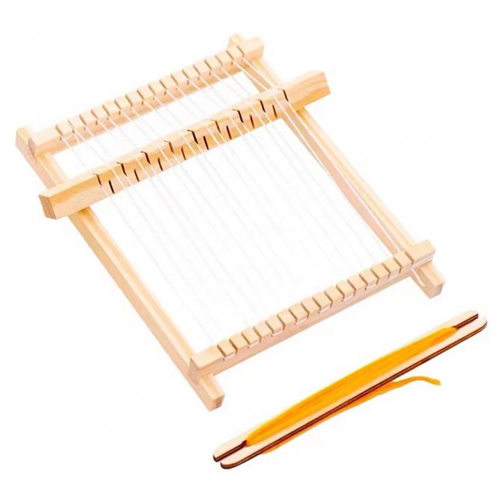 Wooden Color 1 Set Fancy Intellectual Toy Weaving Frame Loom Portable Weaving Loom Multi-craft Nursery Gift