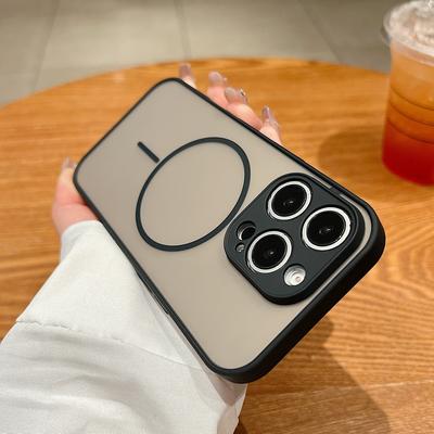 For MagSafe Wireless Charge Slim Phone Case For iPhone 16 Pro Max 16E 15 Pro 14 13 Soft Edge Shockproof Matte Clear Magnetic Back Cover