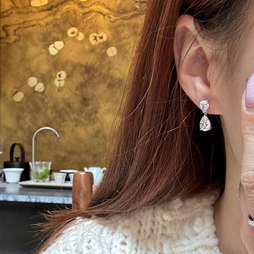 Značka ZAKOL Čiré AAA Kubické Zirkony Kapka Vody Visací Náušnice měděné barvy Svatba Trendy Zirkon pro Ženy