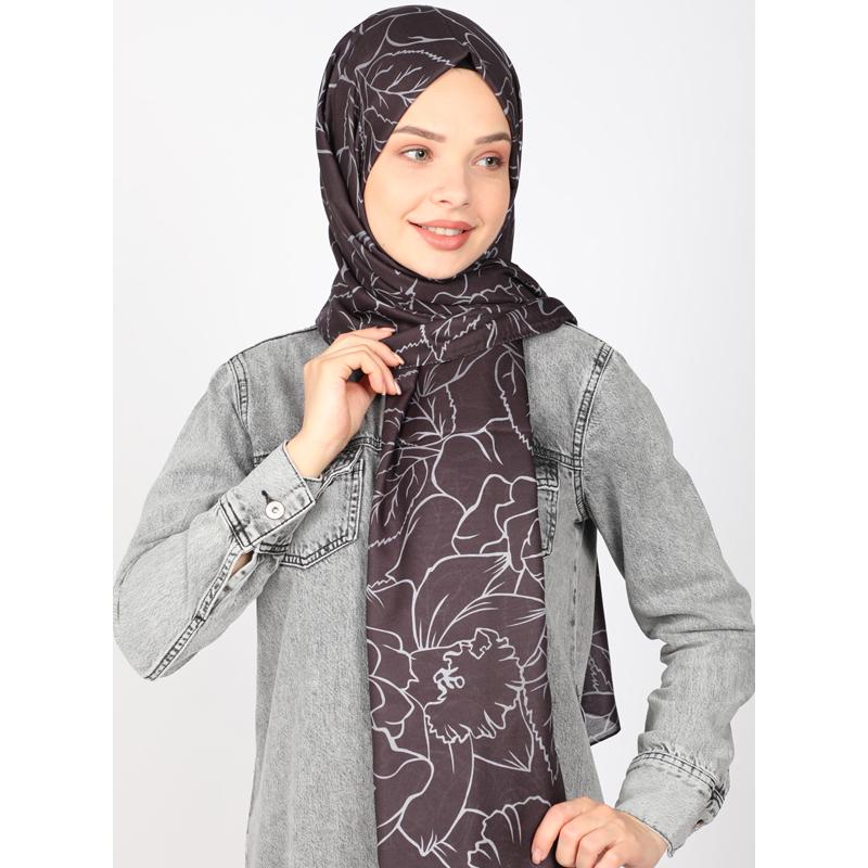 

ShantuQ Rose Pattern Мягкая твиловая шаль Черный/Серый