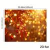 2D Flat Print Christmas Bokeh Backdrop Warm Golden Lights Pine Branch Photography Background