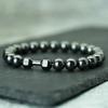 Minimalist Dumbbell Bracelet For Men 8mm Volcanic Stones Hematite Meditation Healing Braslet Motorcycle Cool Riding Accessories