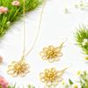 3-Piece Retro Floral Women's Necklace & Earring Set: Elegant European & American Design with Versatile Cutout Details.