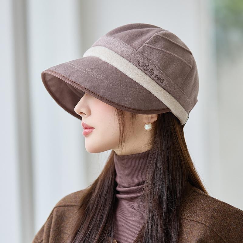 Autumn and Winter New Hat Women's Equestrian Hat Windproof Warm Hat Literary and Retro Newsboy Hat