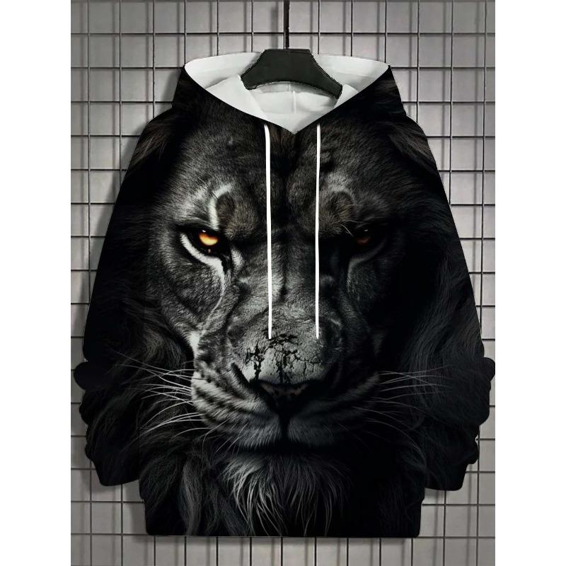 Men's Hoodie 3d Print Animal Lion Graphics Long Sleeve Hoodie Fashion Casual Autumn Unisex Tops Oversized Hooded Streetwear