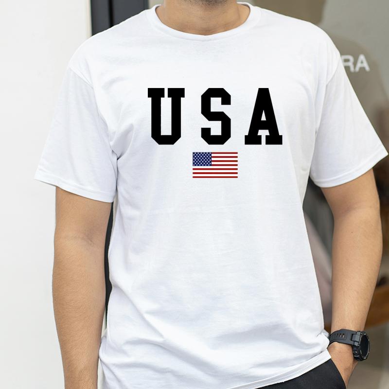 Usa American Flag Printed Men Fashion TShirt New Round Neck Harajuku Design Summer Short Sleeved TShirt Casual Loose Top Tees